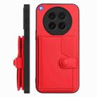 For OPPO Find X8s Button Card Bag RFID Anti-theft Phone Case(Red) - 2