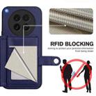 For OPPO Find X8s Button Card Bag RFID Anti-theft Phone Case(Blue) - 3