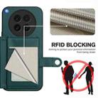 For OPPO Find X8s Button Card Bag RFID Anti-theft Phone Case(Green) - 3