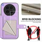 For OPPO Find X8s Button Card Bag RFID Anti-theft Phone Case(Purple) - 3