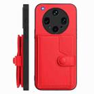 For OPPO Find X8 Ultra Button Card Bag RFID Anti-theft Phone Case(Red) - 2