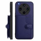 For OPPO Find X8 Ultra Button Card Bag RFID Anti-theft Phone Case(Blue) - 2