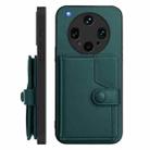 For OPPO Find X8 Ultra Button Card Bag RFID Anti-theft Phone Case(Green) - 2