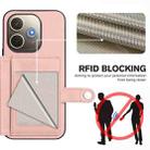 For OPPO A5 Energy / A5 Pro 5G Global Button Card Bag RFID Anti-theft Phone Case(Pink) - 3