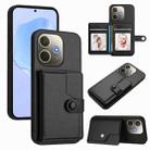 For OPPO A5 Energy / A5 Pro 5G Global Button Card Bag RFID Anti-theft Phone Case(Black) - 1