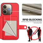 For OPPO A5 Energy / A5 Pro 5G Global Button Card Bag RFID Anti-theft Phone Case(Red) - 3