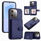 For OPPO A5 Energy / A5 Pro 5G Global Button Card Bag RFID Anti-theft Phone Case(Blue) - 1
