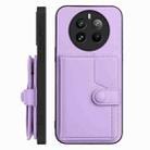 For Realme 12 Pro+ / 12 Pro Button Card Bag RFID Anti-theft Phone Case(Purple) - 2