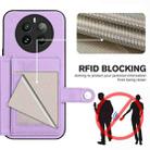 For Realme 12 Pro+ / 12 Pro Button Card Bag RFID Anti-theft Phone Case(Purple) - 3