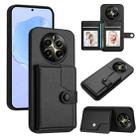 For Realme 12+ 5G / P1 5G Button Card Bag RFID Anti-theft Phone Case(Black) - 1
