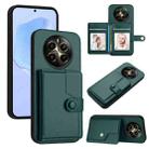 For Realme 12+ 5G / P1 5G Button Card Bag RFID Anti-theft Phone Case(Green) - 1