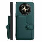 For Realme 12+ 5G / P1 5G Button Card Bag RFID Anti-theft Phone Case(Green) - 2