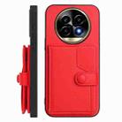 For Realme 13 Pro / 13 Pro+ 5G Button Card Bag RFID Anti-theft Phone Case(Red) - 2