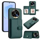 For Realme 13 Pro / 13 Pro+ 5G Button Card Bag RFID Anti-theft Phone Case(Green) - 1