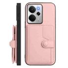 For Realme 14 Button Card Bag RFID Anti-theft Phone Case(Pink) - 2