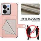 For Realme 14 Button Card Bag RFID Anti-theft Phone Case(Pink) - 3