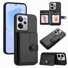 For Realme 14 Button Card Bag RFID Anti-theft Phone Case(Black) - 1