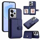 For Realme 14 Button Card Bag RFID Anti-theft Phone Case(Blue) - 1