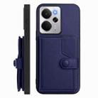 For Realme 14 Button Card Bag RFID Anti-theft Phone Case(Blue) - 2