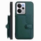 For Realme 14 Button Card Bag RFID Anti-theft Phone Case(Green) - 2