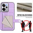 For Realme 14 Button Card Bag RFID Anti-theft Phone Case(Purple) - 3