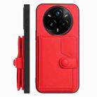 For Realme 14 Pro+ Button Card Bag RFID Anti-theft Phone Case(Red) - 2