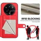 For Realme 14 Pro+ Button Card Bag RFID Anti-theft Phone Case(Red) - 3