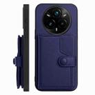For Realme 14 Pro+ Button Card Bag RFID Anti-theft Phone Case(Blue) - 2