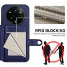 For Realme 14 Pro+ Button Card Bag RFID Anti-theft Phone Case(Blue) - 3