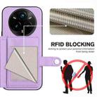 For Realme 14 Pro+ Button Card Bag RFID Anti-theft Phone Case(Purple) - 3