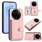 For Realme 14 Pro Button Card Bag RFID Anti-theft Phone Case(Pink) - 1