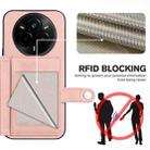 For Realme 14 Pro Button Card Bag RFID Anti-theft Phone Case(Pink) - 3