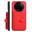 For Realme 14 Pro Button Card Bag RFID Anti-theft Phone Case(Red) - 2