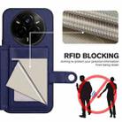 For Realme 14 Pro Button Card Bag RFID Anti-theft Phone Case(Blue) - 3
