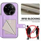 For Realme 14 Pro Button Card Bag RFID Anti-theft Phone Case(Purple) - 3
