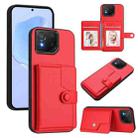 For Asus ROG Phone 8 / 8 Pro Button Card Bag RFID Anti-theft Phone Case(Red) - 1