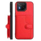 For Asus ROG Phone 8 / 8 Pro Button Card Bag RFID Anti-theft Phone Case(Red) - 2