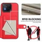 For Asus ROG Phone 8 / 8 Pro Button Card Bag RFID Anti-theft Phone Case(Red) - 3