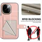 For vivo Y200 Button Card Bag RFID Anti-theft Phone Case(Pink) - 3