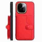 For vivo Y200 Button Card Bag RFID Anti-theft Phone Case(Red) - 2