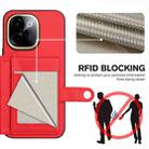 For vivo Y200 Button Card Bag RFID Anti-theft Phone Case(Red) - 3