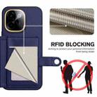 For vivo Y200 Button Card Bag RFID Anti-theft Phone Case(Blue) - 3