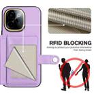 For vivo Y200 Button Card Bag RFID Anti-theft Phone Case(Purple) - 3