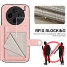 For vivo X200s Button Card Bag RFID Anti-theft Phone Case(Pink) - 3