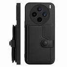 For vivo X200s Button Card Bag RFID Anti-theft Phone Case(Black) - 2