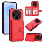 For vivo X200s Button Card Bag RFID Anti-theft Phone Case(Red) - 1