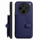 For vivo X200s Button Card Bag RFID Anti-theft Phone Case(Blue) - 2