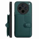 For vivo X200s Button Card Bag RFID Anti-theft Phone Case(Green) - 2
