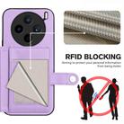 For vivo X200s Button Card Bag RFID Anti-theft Phone Case(Purple) - 3