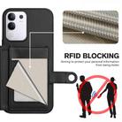 For vivo Y29 4G / T4x / Y300t Button Card Bag RFID Anti-theft Phone Case(Black) - 3